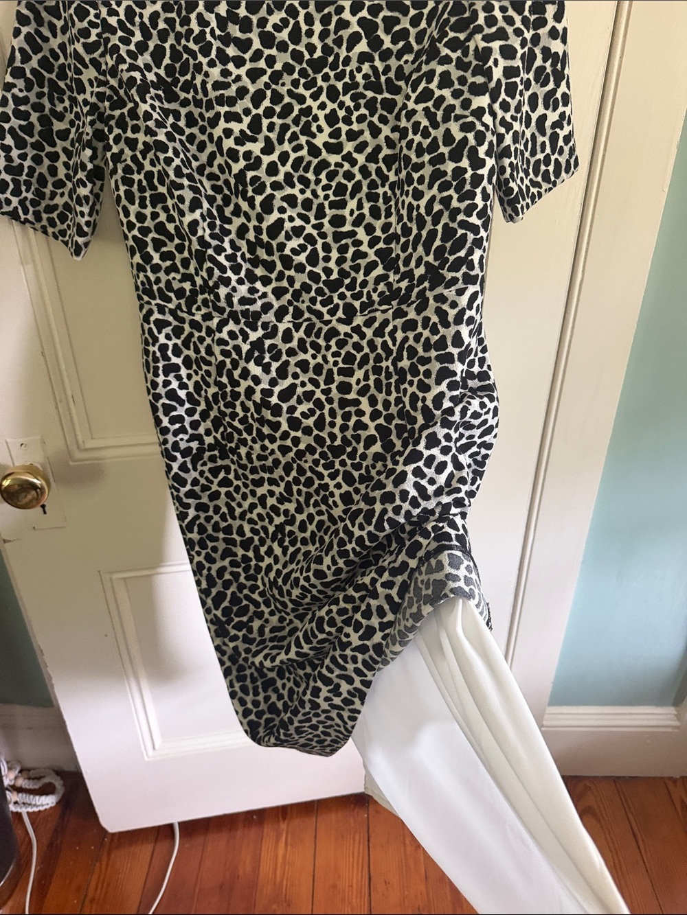 Talbots Black and White Animal-Print Midi Dress - Picture 4 of 7